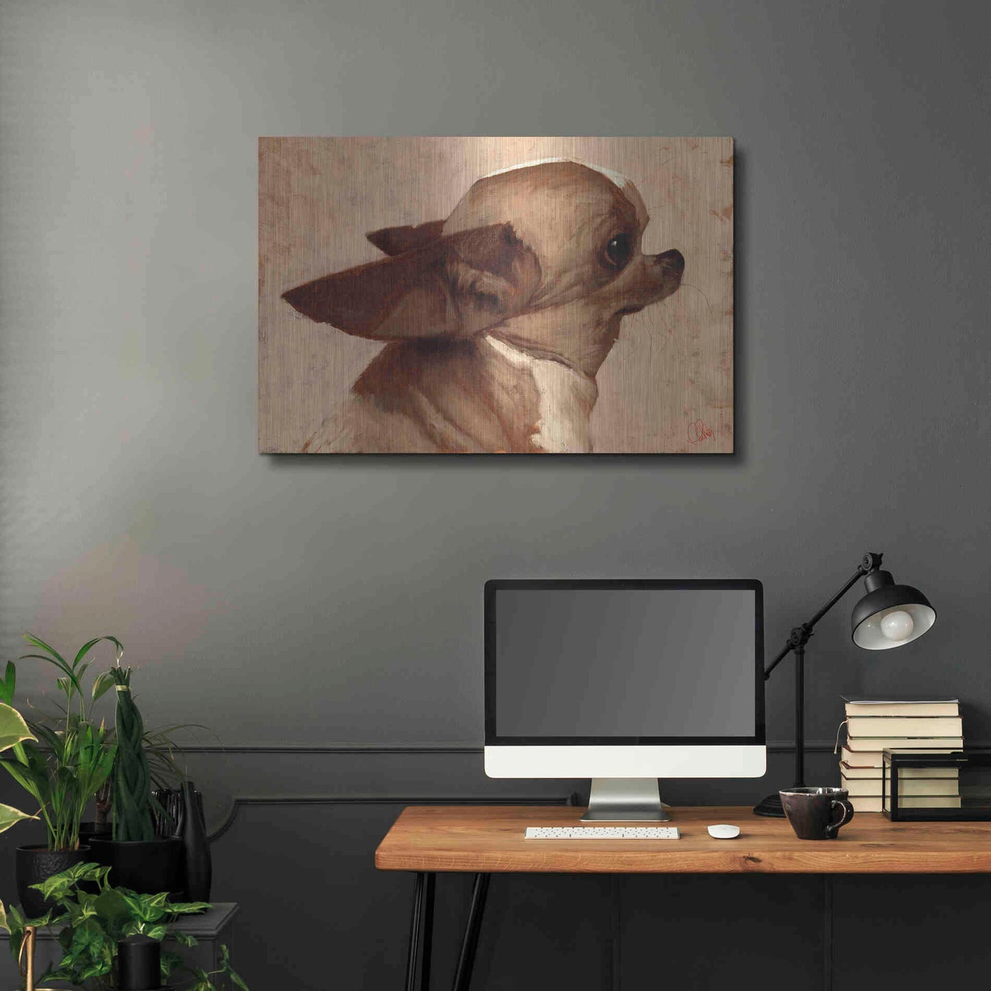 Luxe Metal Art 'Profile-Chihuahua' by Thomas Fluharty, Metal Wall Art,36x24