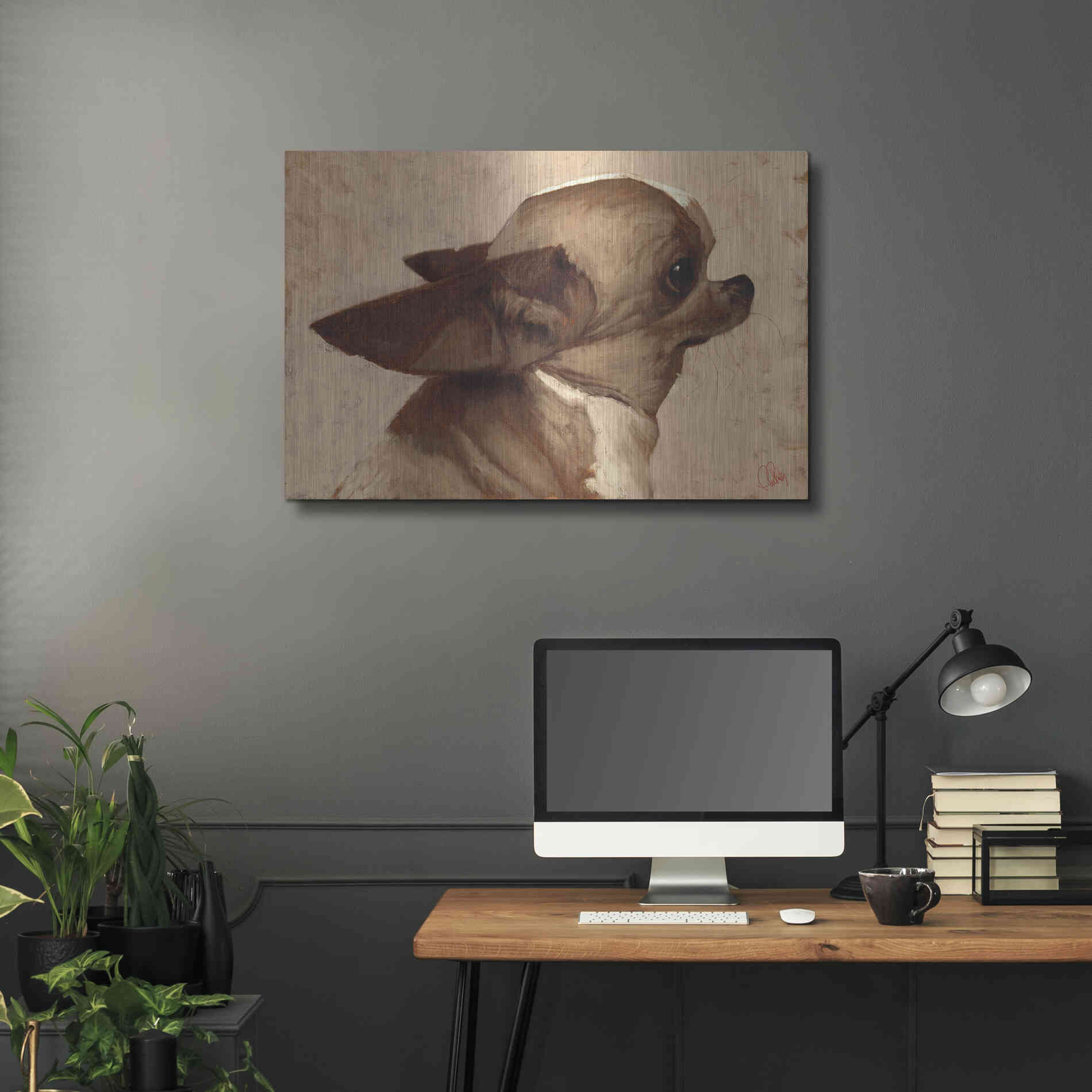 Luxe Metal Art 'Profile-Chihuahua' by Thomas Fluharty, Metal Wall Art,36x24