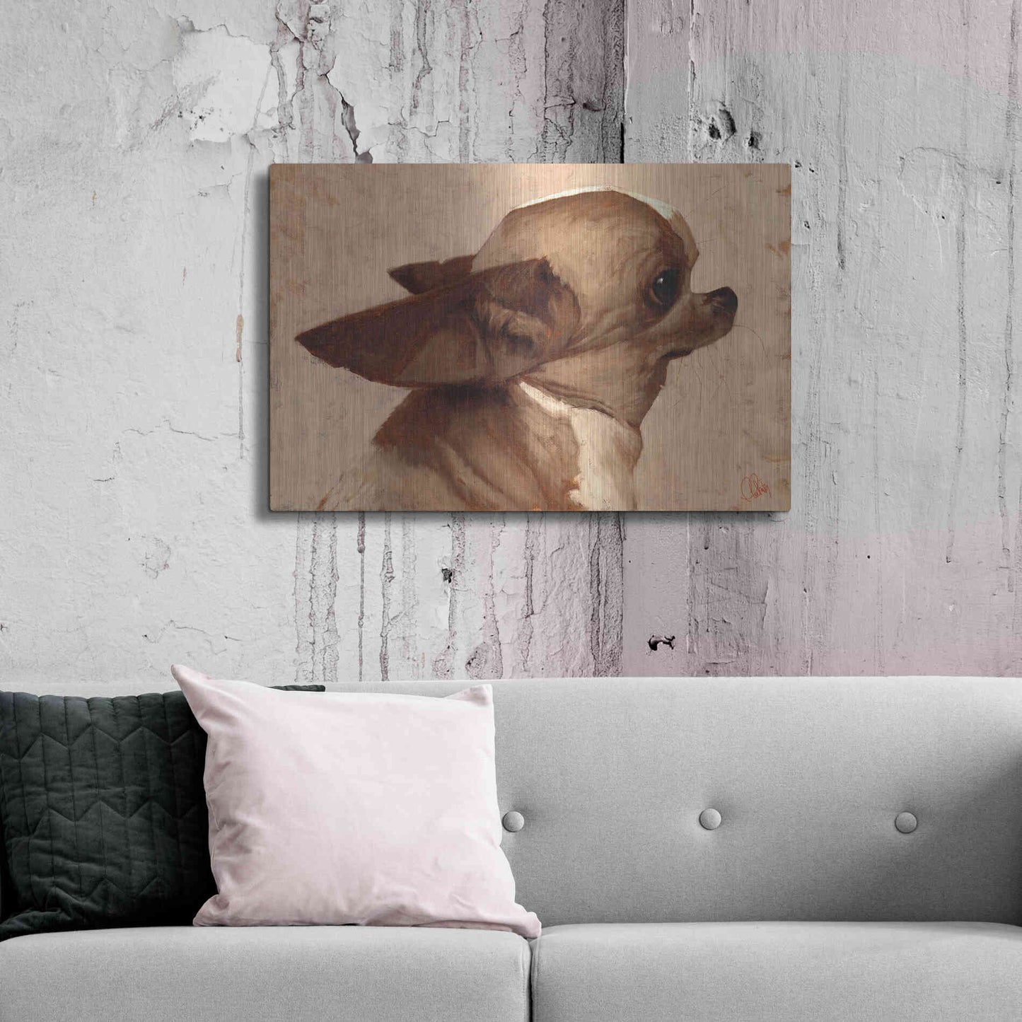 Luxe Metal Art 'Profile-Chihuahua' by Thomas Fluharty, Metal Wall Art,36x24