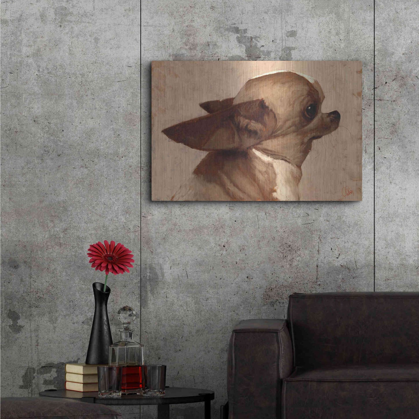 Luxe Metal Art 'Profile-Chihuahua' by Thomas Fluharty, Metal Wall Art,36x24