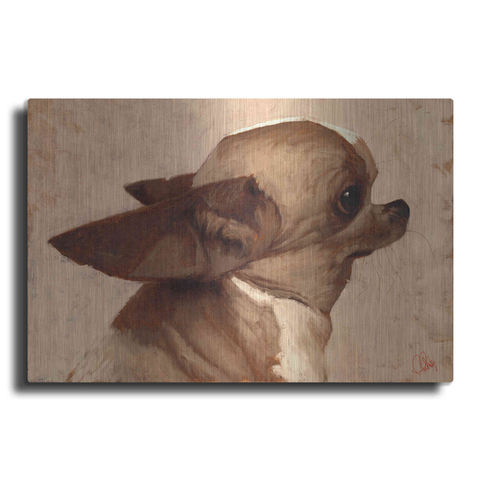 Luxe Metal Art 'Profile-Chihuahua' by Thomas Fluharty, Metal Wall Art