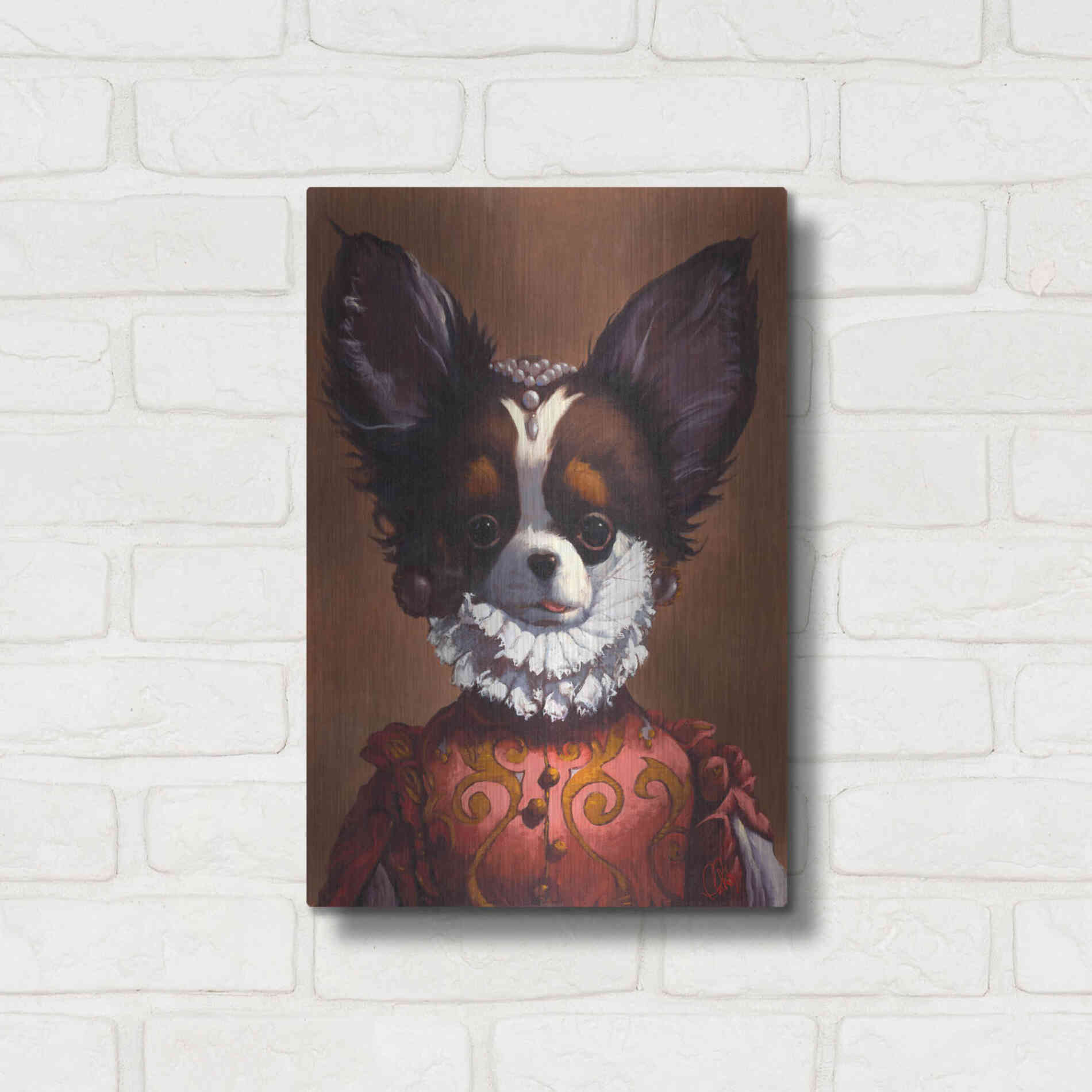 Luxe Metal Art 'Queenie' by Thomas Fluharty, Metal Wall Art,12x16