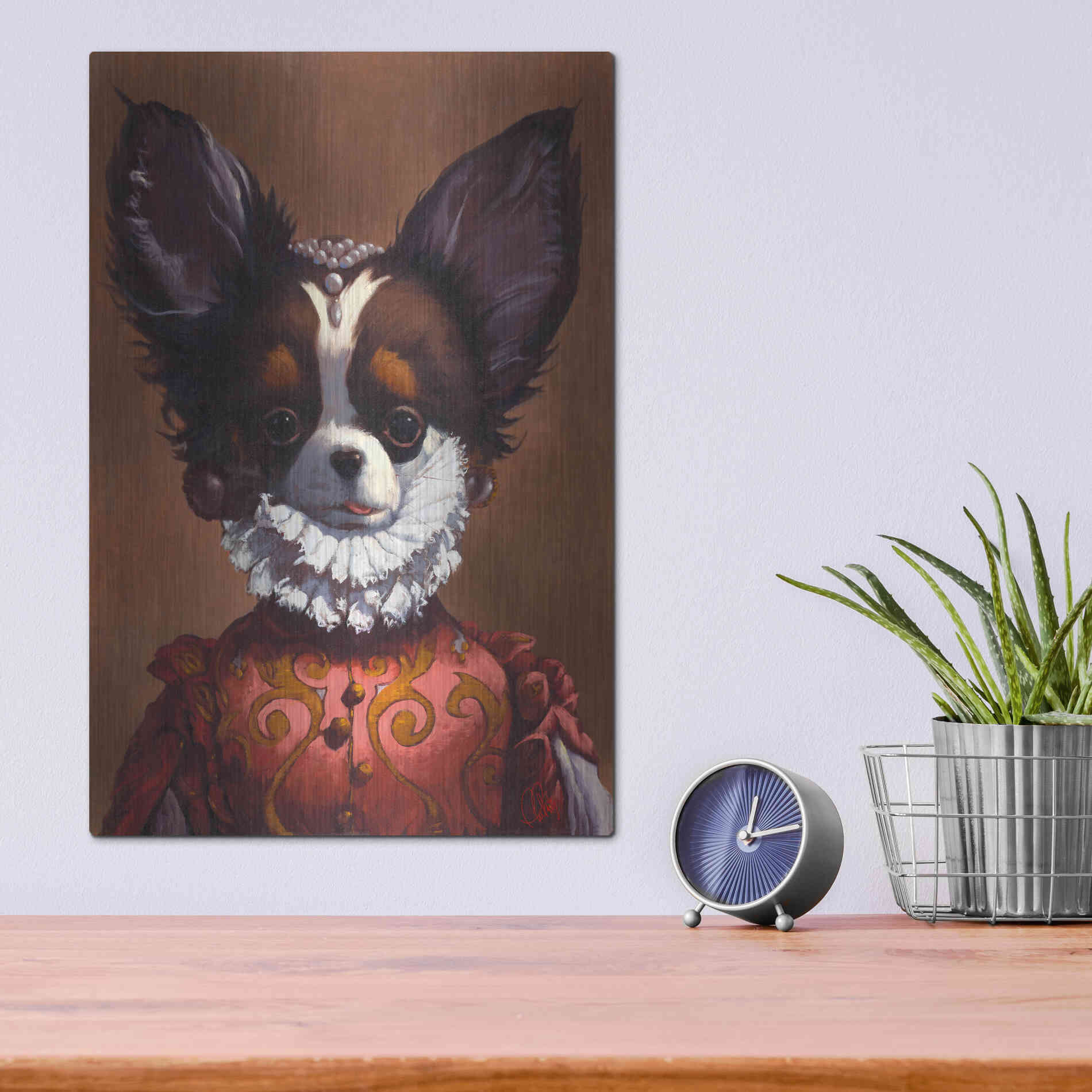 Luxe Metal Art 'Queenie' by Thomas Fluharty, Metal Wall Art,12x16