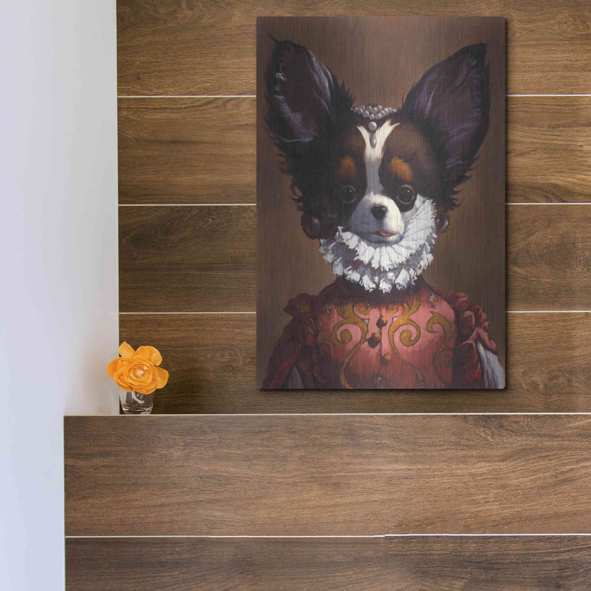 Luxe Metal Art 'Queenie' by Thomas Fluharty, Metal Wall Art,12x16