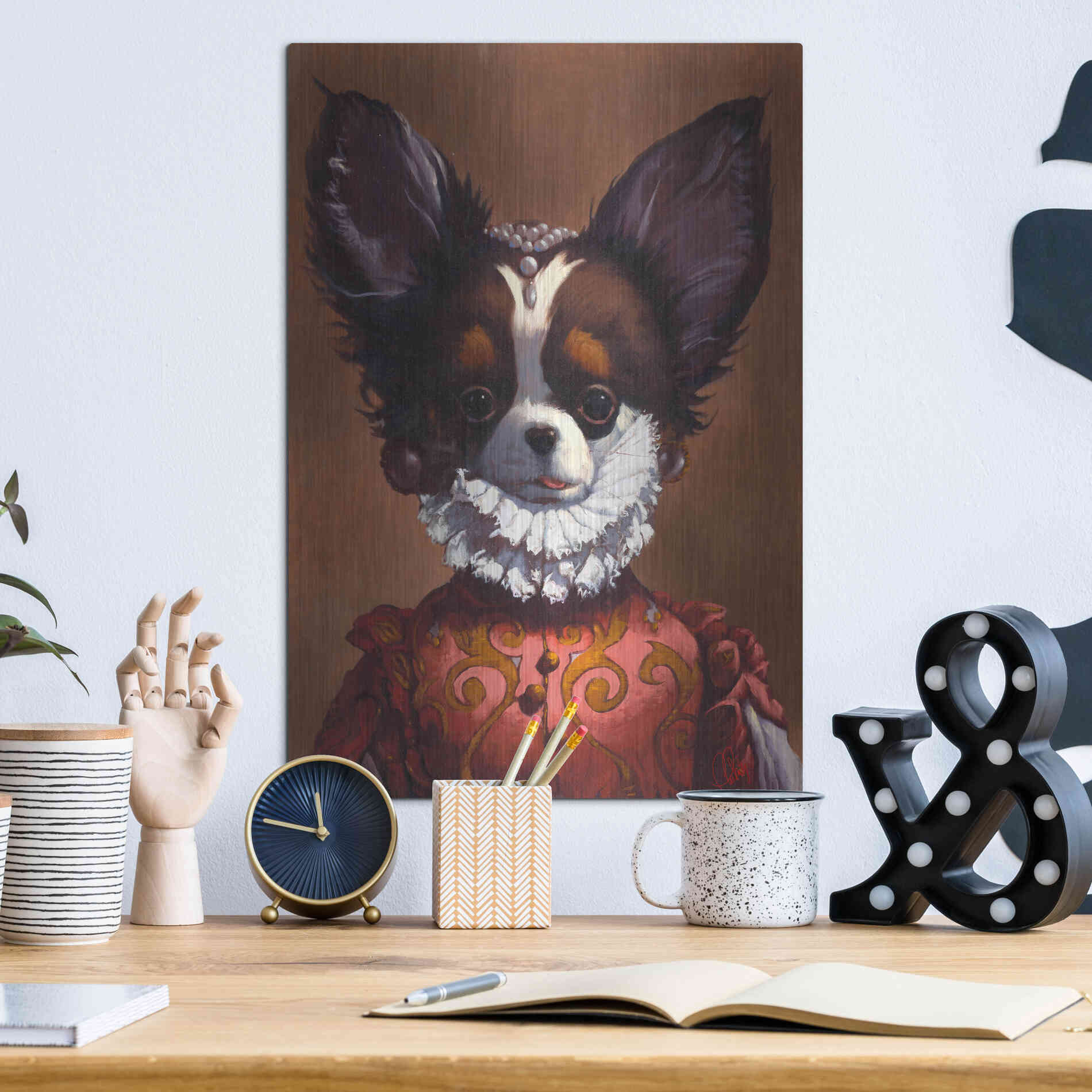 Luxe Metal Art 'Queenie' by Thomas Fluharty, Metal Wall Art,12x16