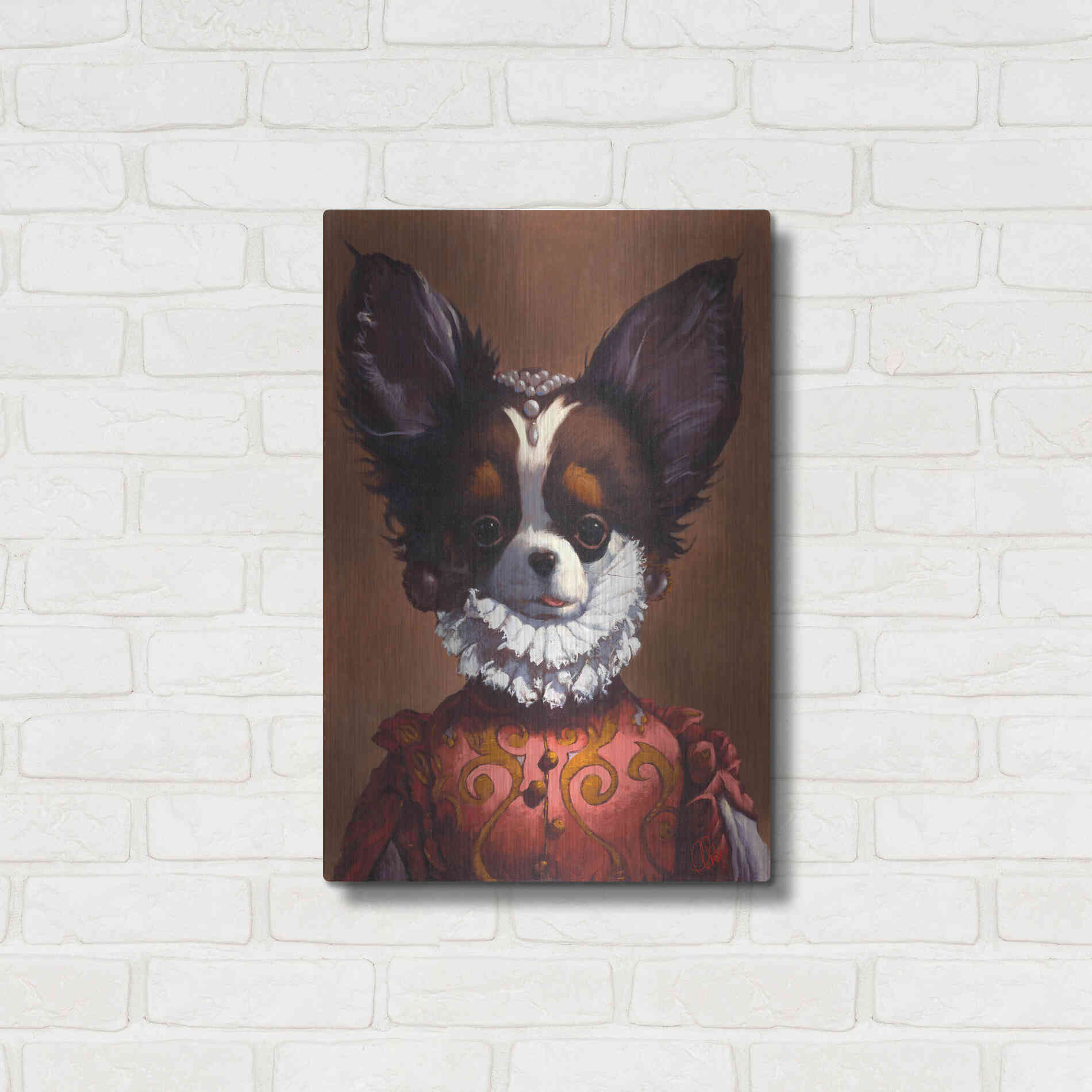 Luxe Metal Art 'Queenie' by Thomas Fluharty, Metal Wall Art,16x24