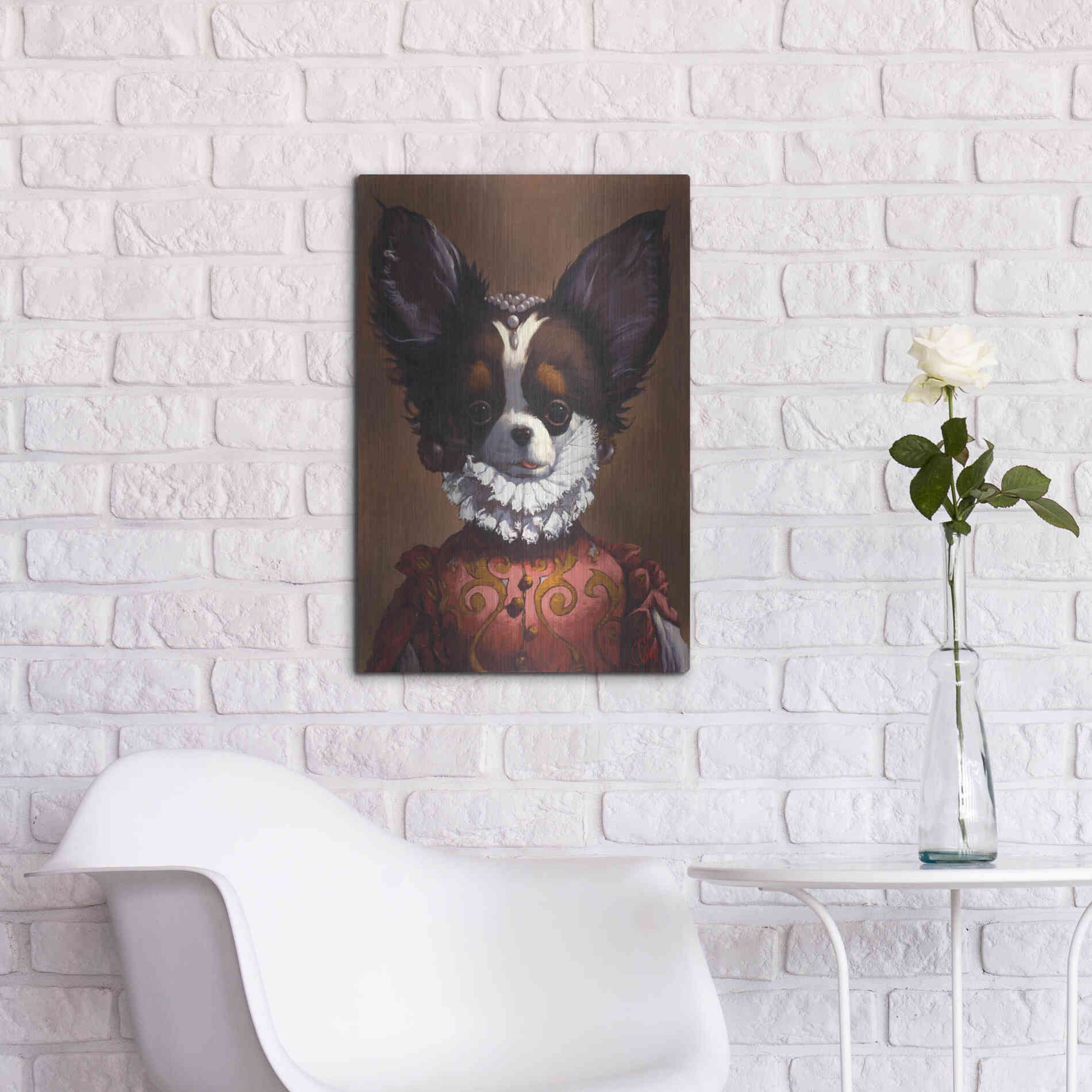 Luxe Metal Art 'Queenie' by Thomas Fluharty, Metal Wall Art,16x24