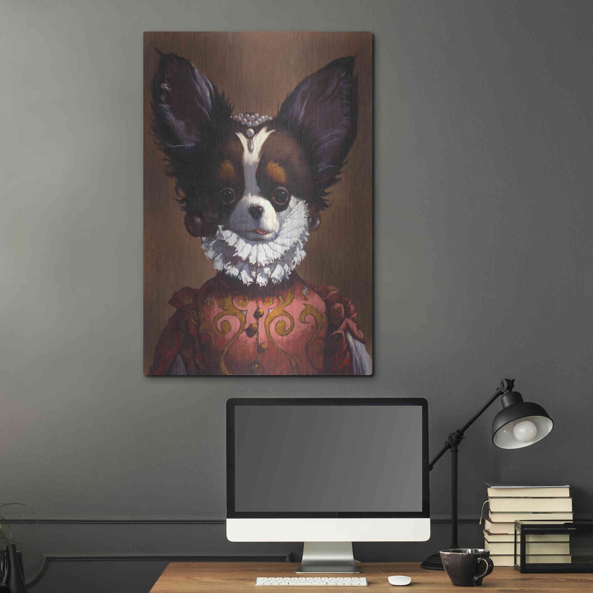 Luxe Metal Art 'Queenie' by Thomas Fluharty, Metal Wall Art,24x36