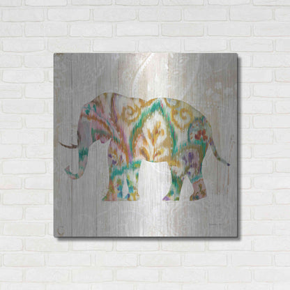Luxe Metal Art 'Boho Paisley Elephant II v2' by Danhui Nai, Metal Wall Art,36x36