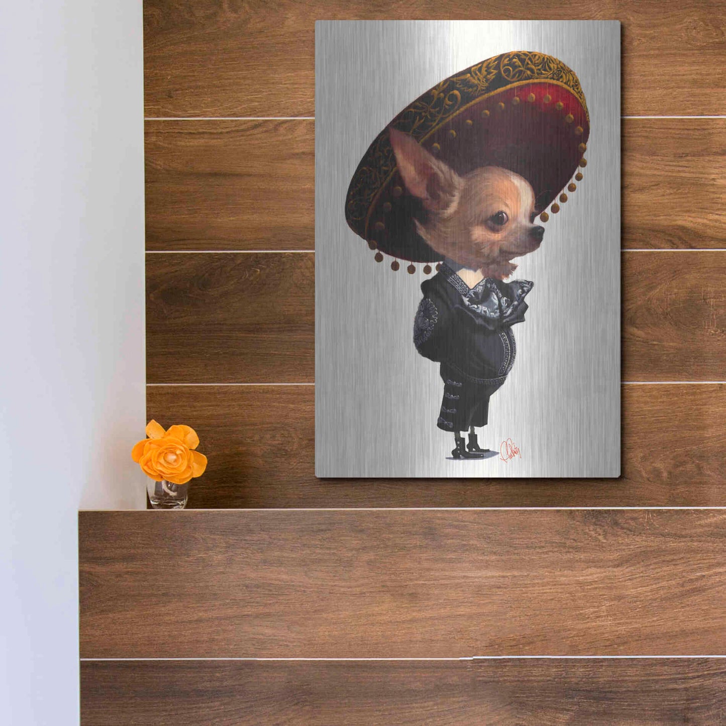 Luxe Metal Art 'Senorita' by Thomas Fluharty, Metal Wall Art,12x16