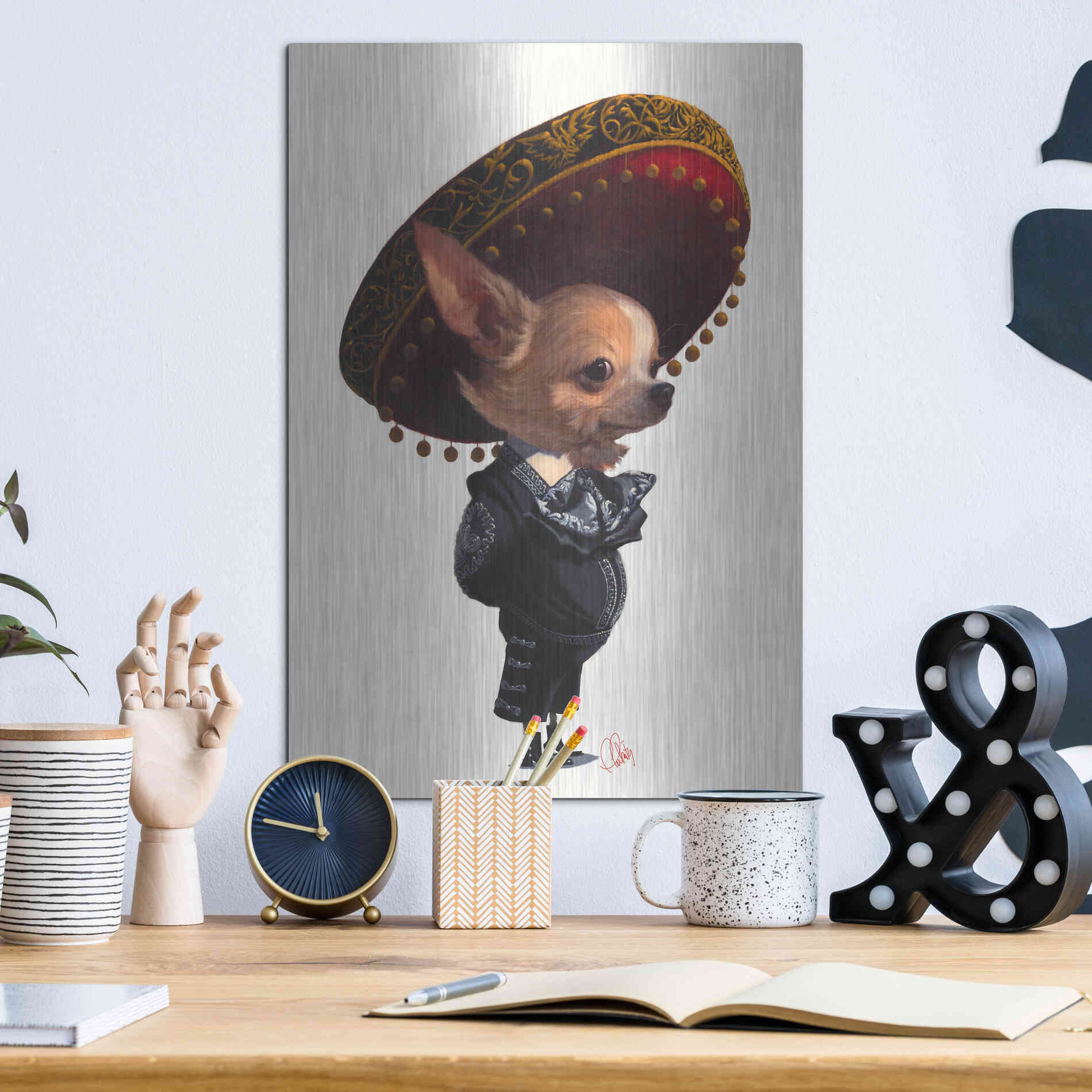 Luxe Metal Art 'Senorita' by Thomas Fluharty, Metal Wall Art,12x16