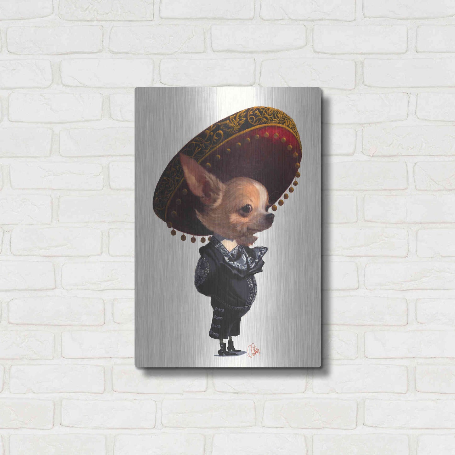 Luxe Metal Art 'Senorita' by Thomas Fluharty, Metal Wall Art,16x24
