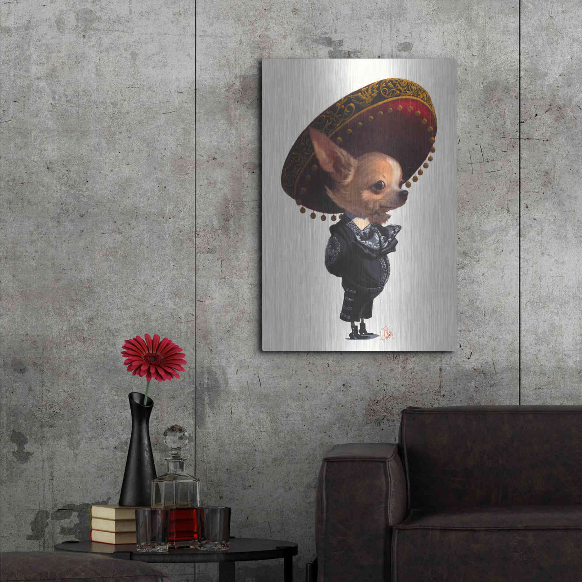 Luxe Metal Art 'Senorita' by Thomas Fluharty, Metal Wall Art,24x36