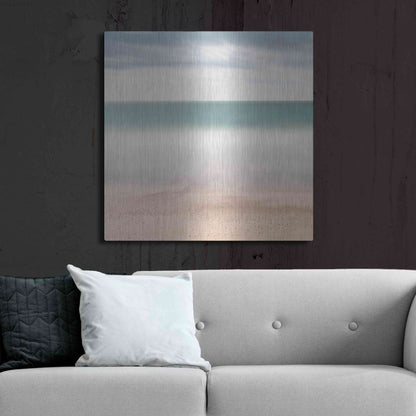 Luxe Metal Art 'Beach Sea Sky' by Wilco Dragt, Metal Wall Art,36x36