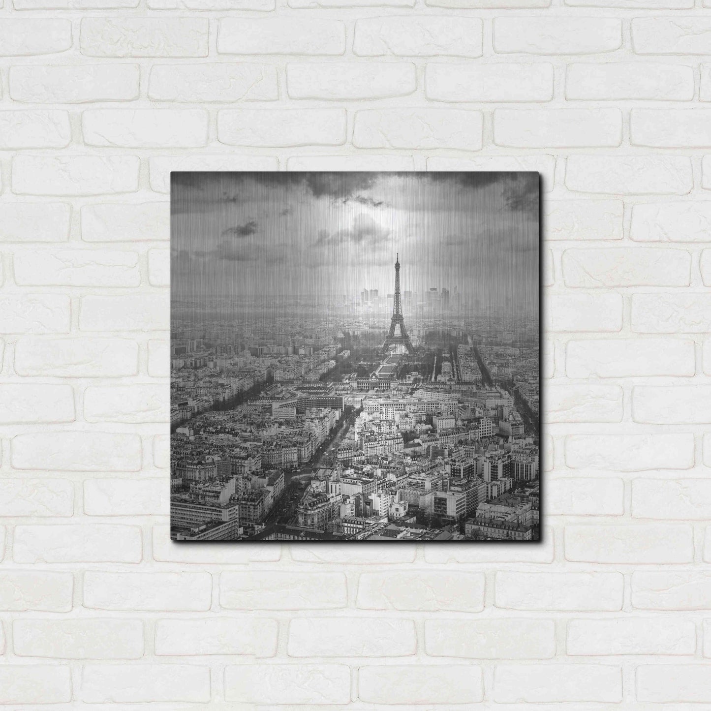 Luxe Metal Art 'La Tour Eiffel et La Defense' by Wilco Dragt, Metal Wall Art,24x24