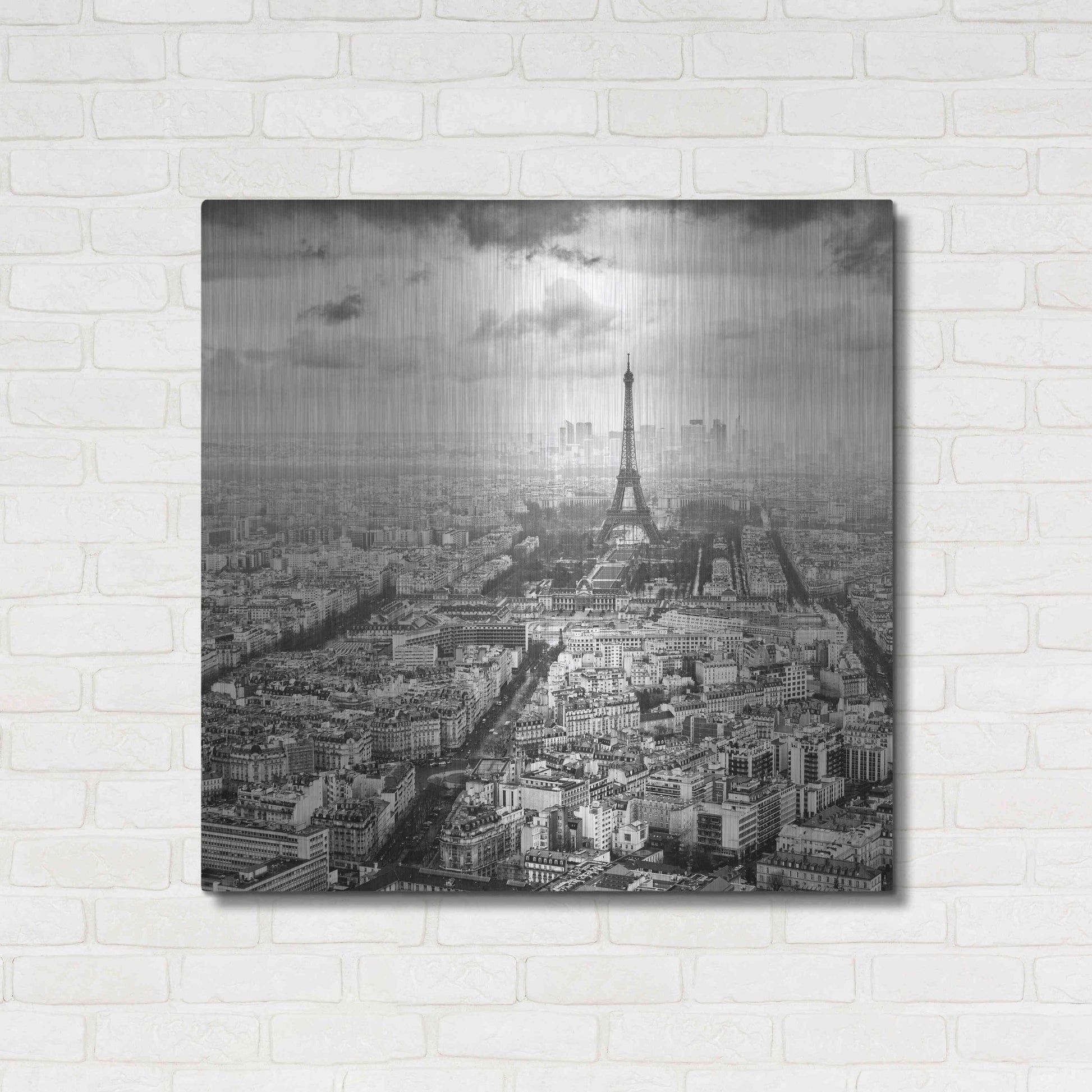 Luxe Metal Art 'La Tour Eiffel et La Defense' by Wilco Dragt, Metal Wall Art,36x36