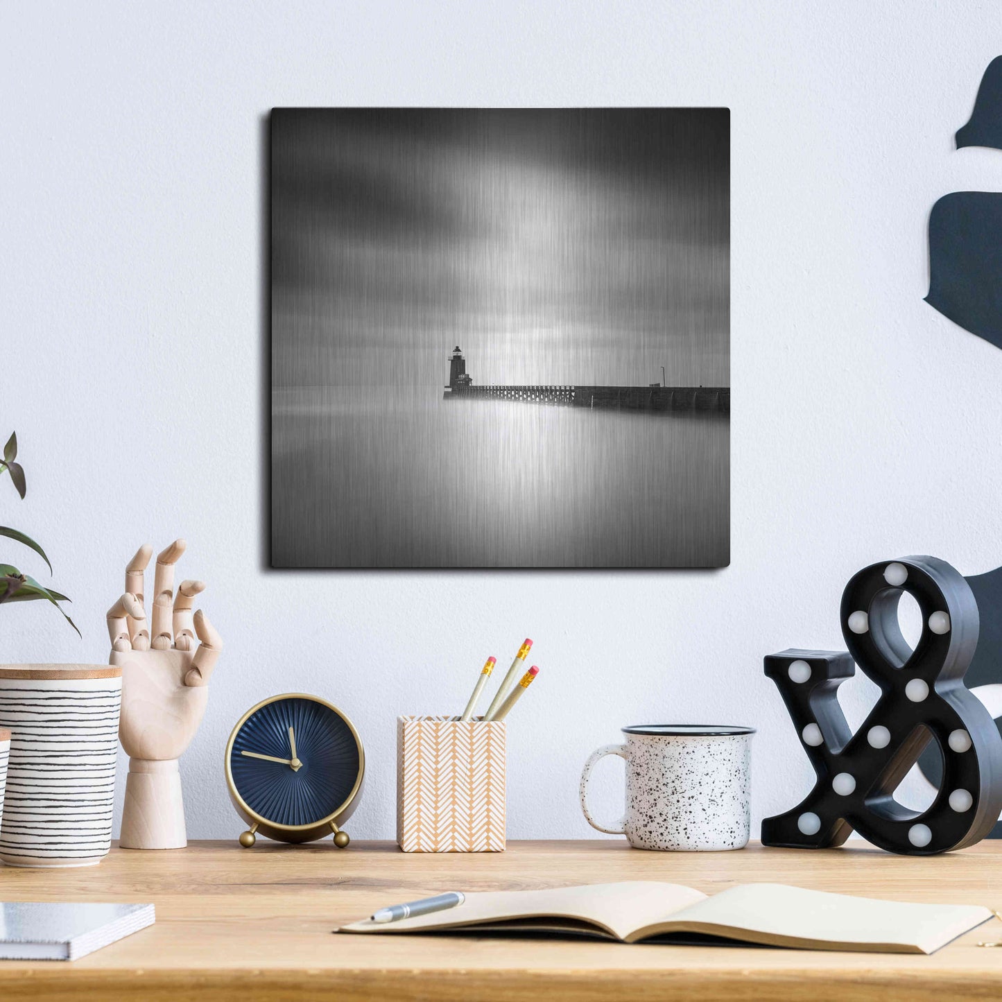 Luxe Metal Art 'Le Phare' by Wilco Dragt, Metal Wall Art,12x12