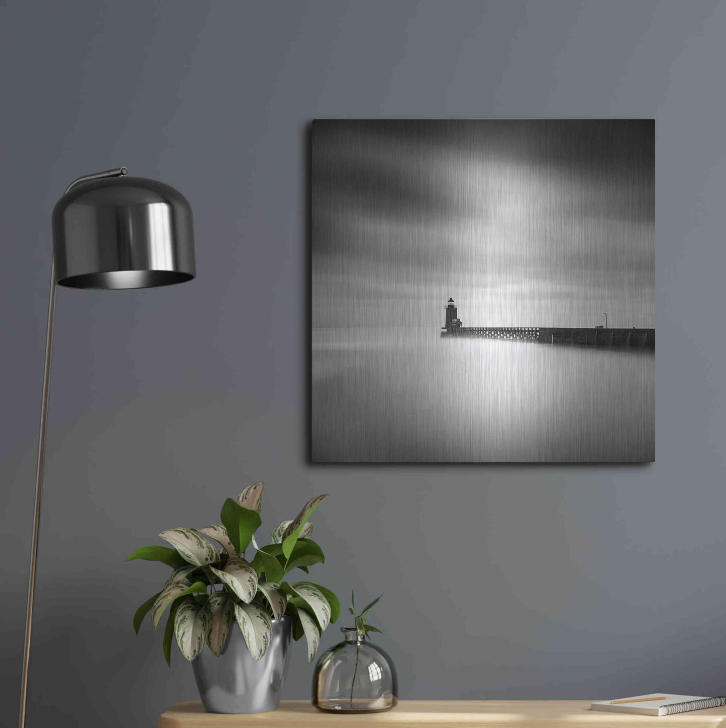 Luxe Metal Art 'Le Phare' by Wilco Dragt, Metal Wall Art,24x24