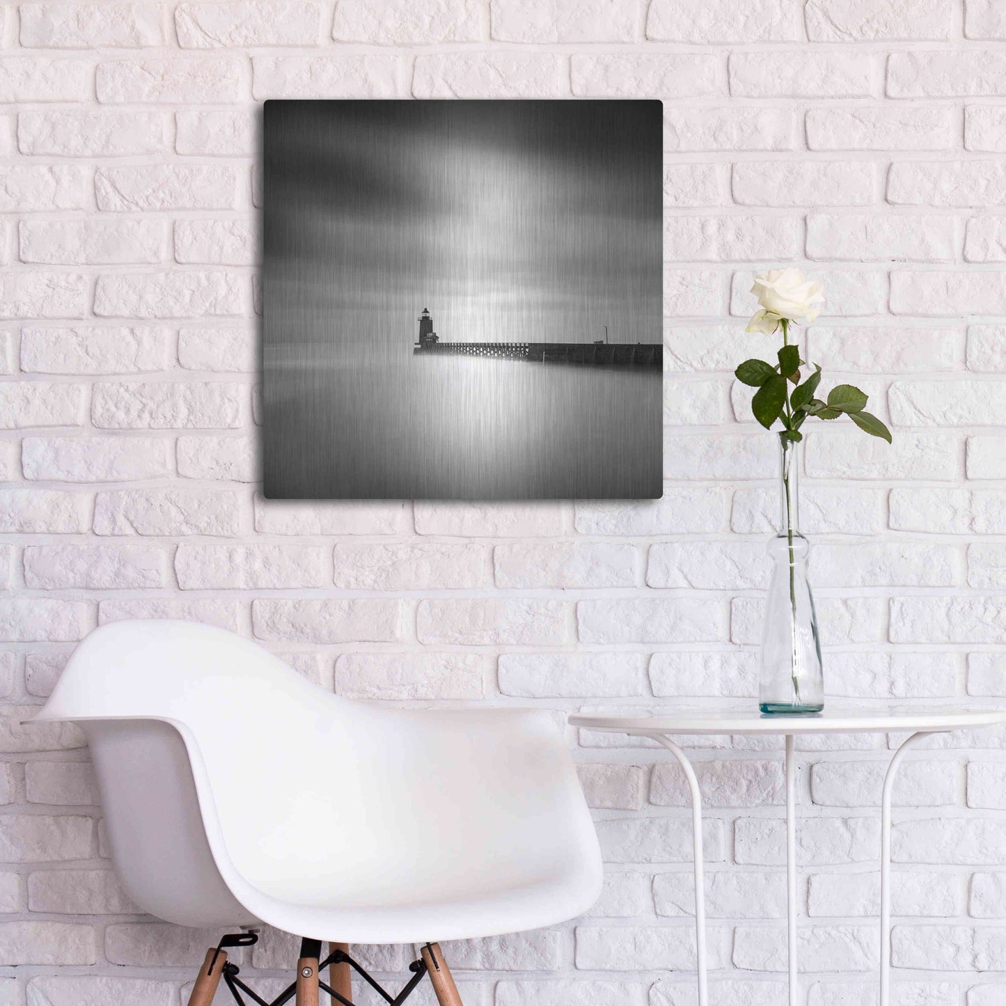 Luxe Metal Art 'Le Phare' by Wilco Dragt, Metal Wall Art,24x24