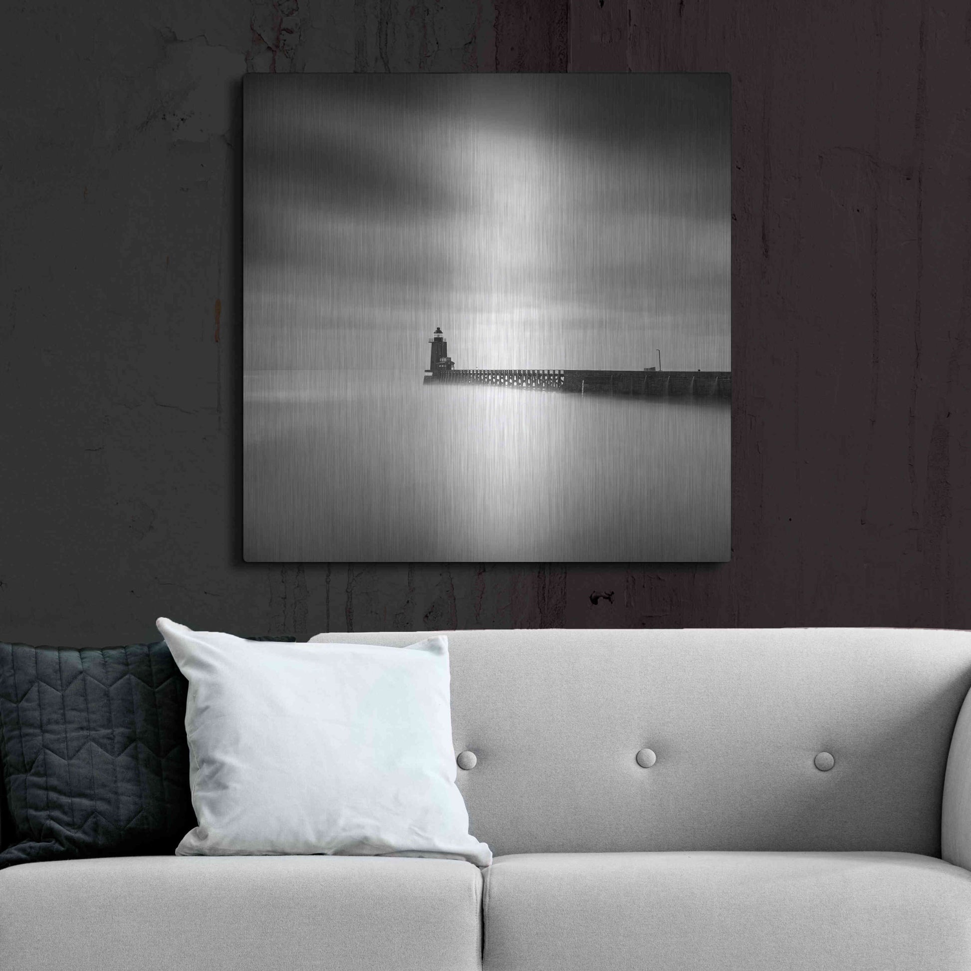 Luxe Metal Art 'Le Phare' by Wilco Dragt, Metal Wall Art,36x36