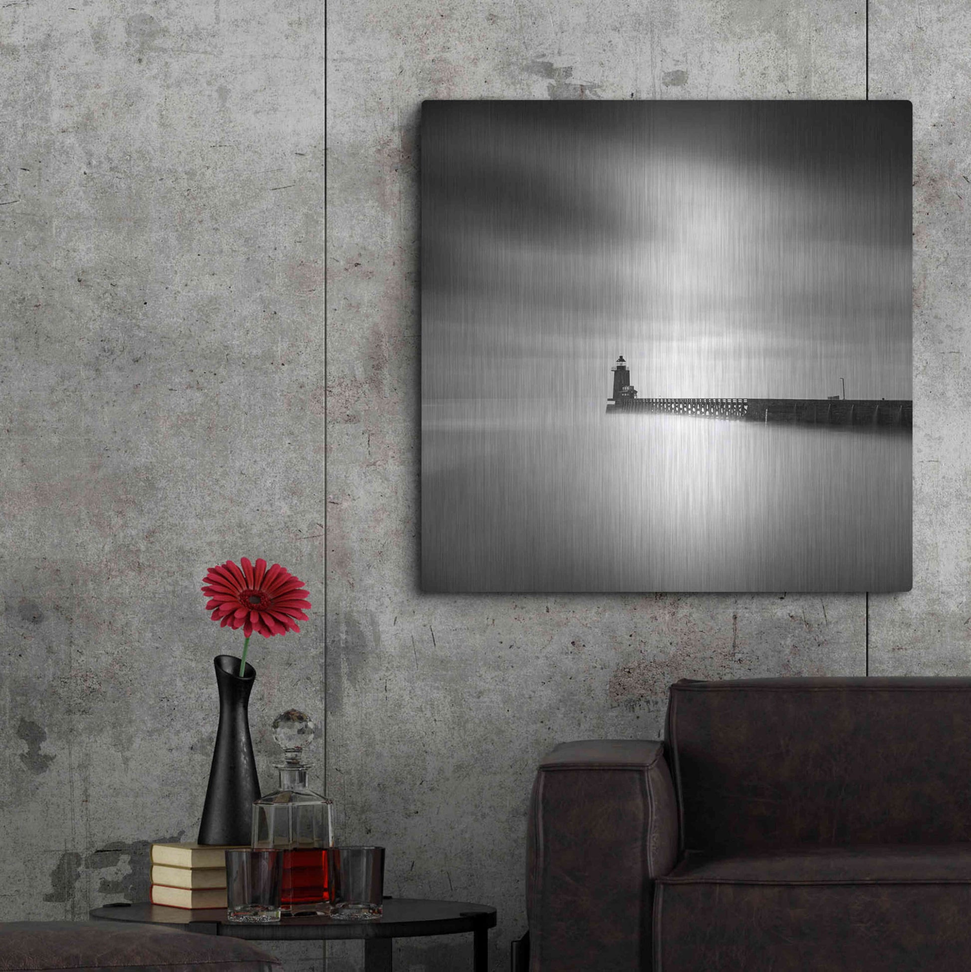 Luxe Metal Art 'Le Phare' by Wilco Dragt, Metal Wall Art,36x36