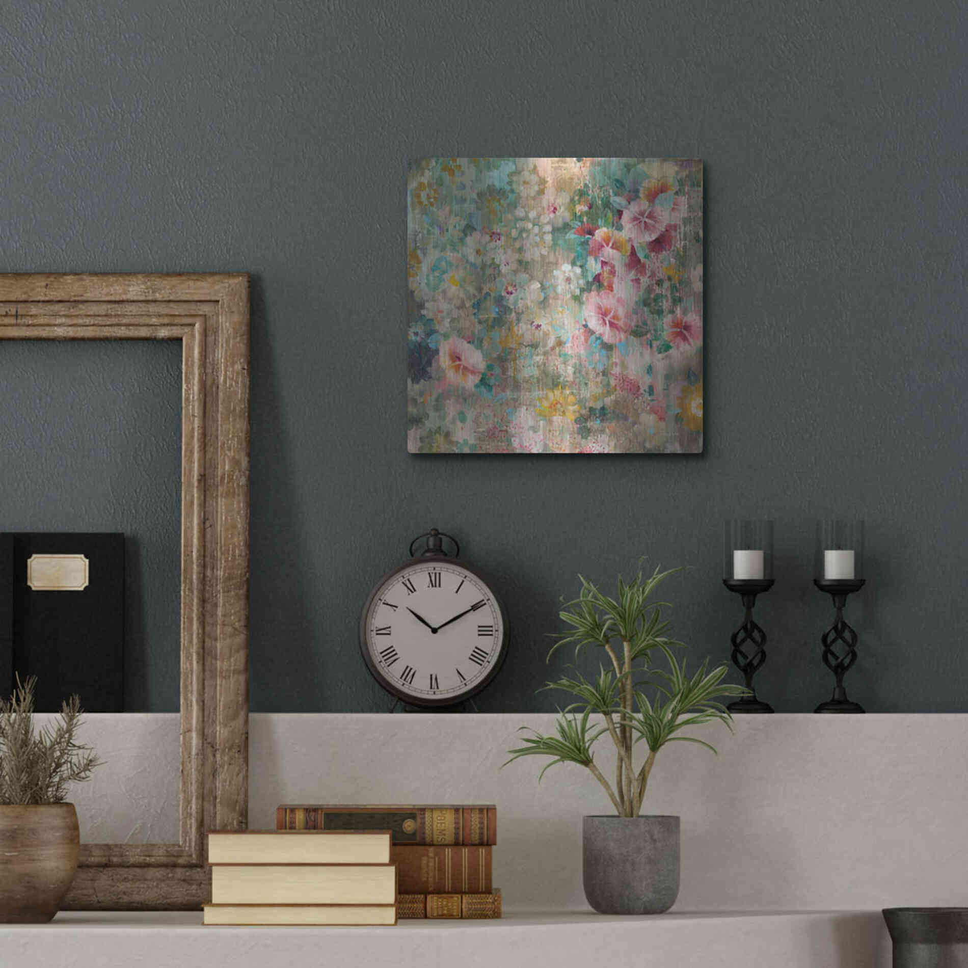 Luxe Metal Art 'Flower Shower' by Danhui Nai, Metal Wall Art,12x12
