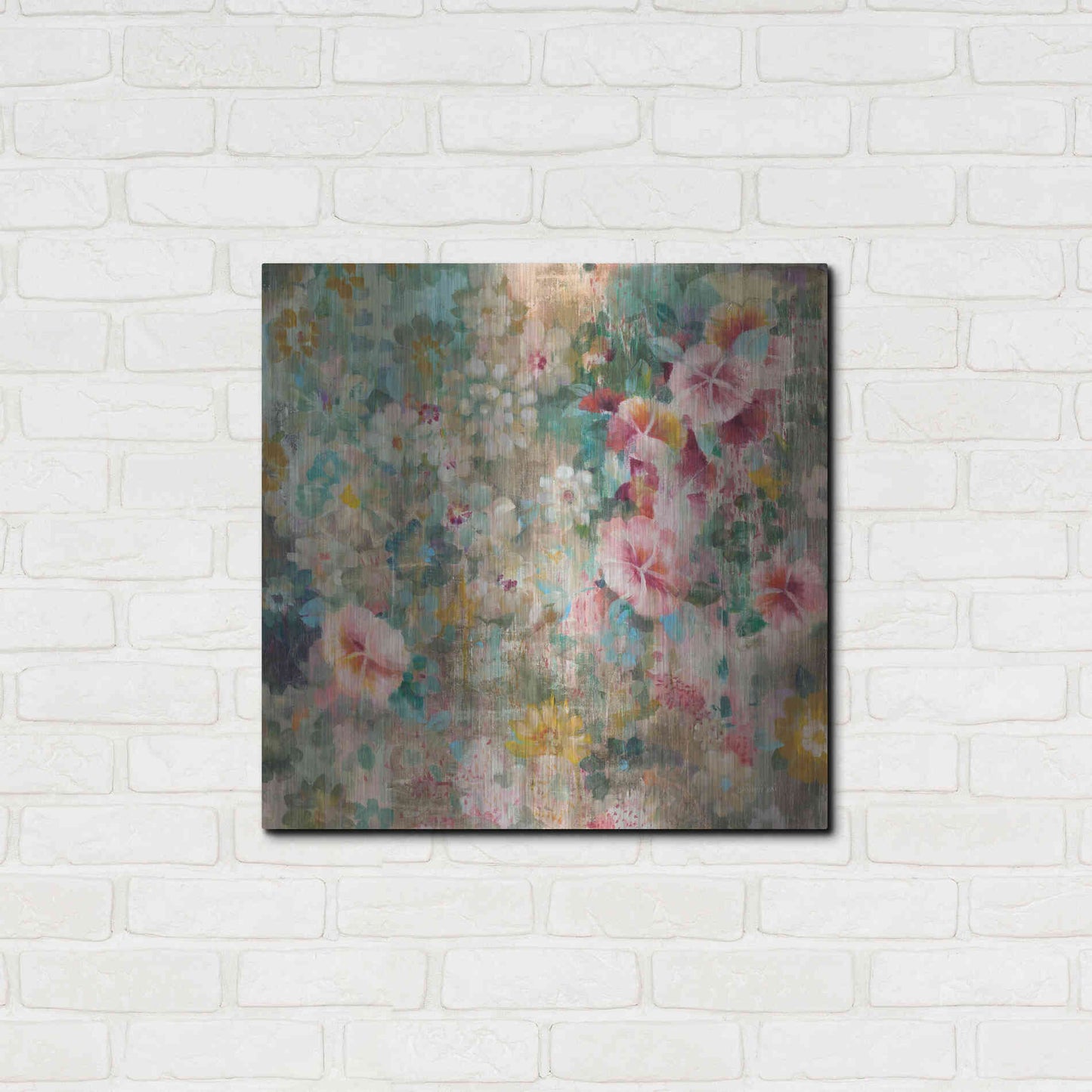Luxe Metal Art 'Flower Shower' by Danhui Nai, Metal Wall Art,24x24
