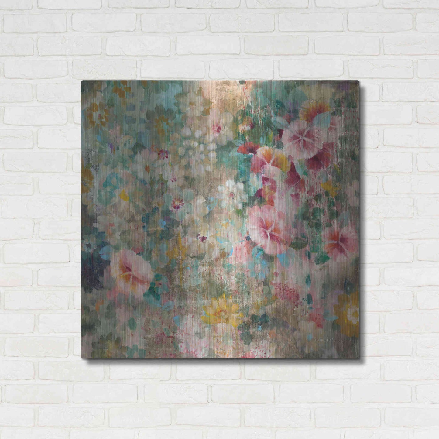 Luxe Metal Art 'Flower Shower' by Danhui Nai, Metal Wall Art,36x36