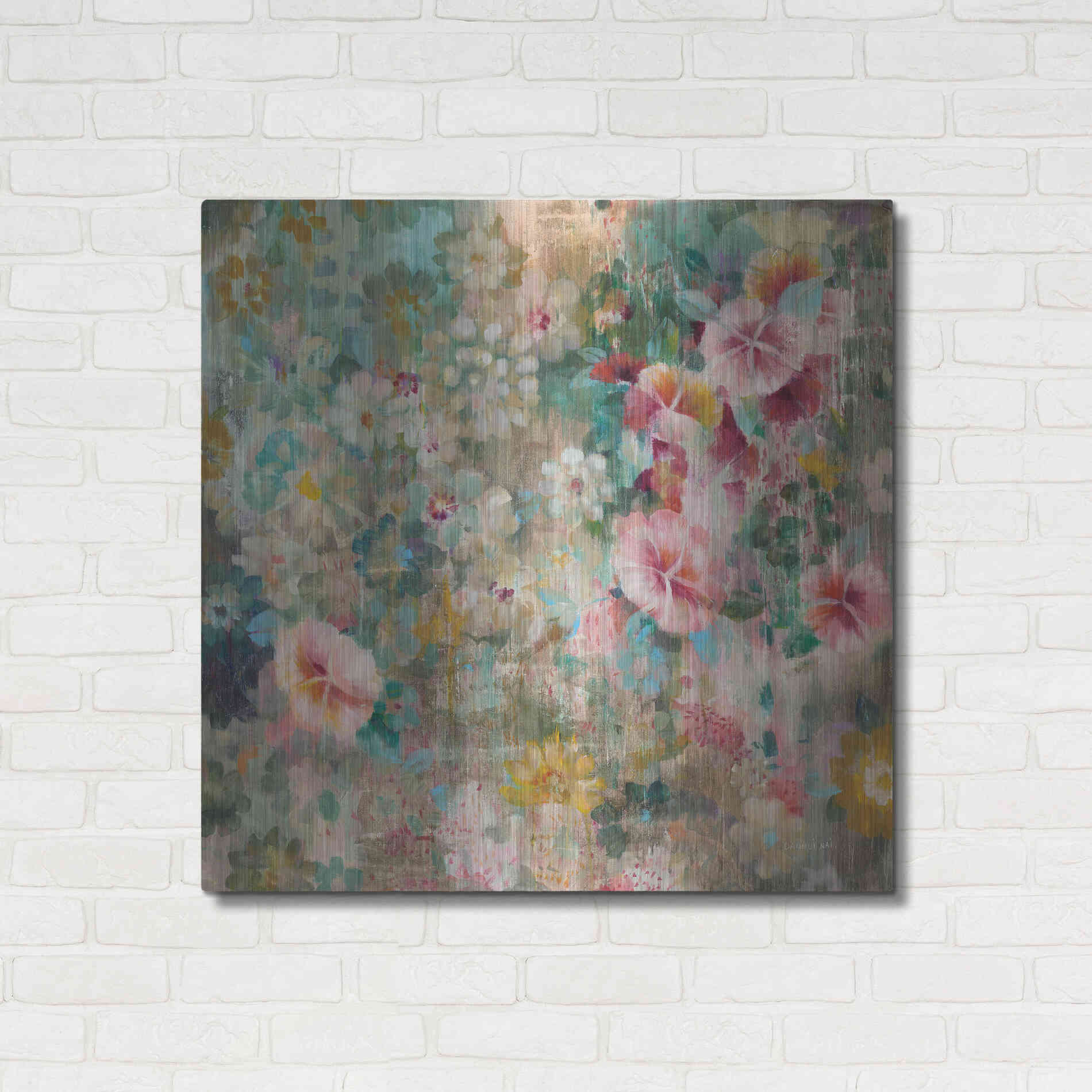 Luxe Metal Art 'Flower Shower' by Danhui Nai, Metal Wall Art,36x36