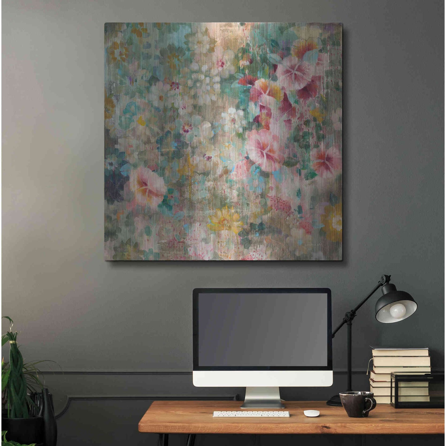 Luxe Metal Art 'Flower Shower' by Danhui Nai, Metal Wall Art,36x36