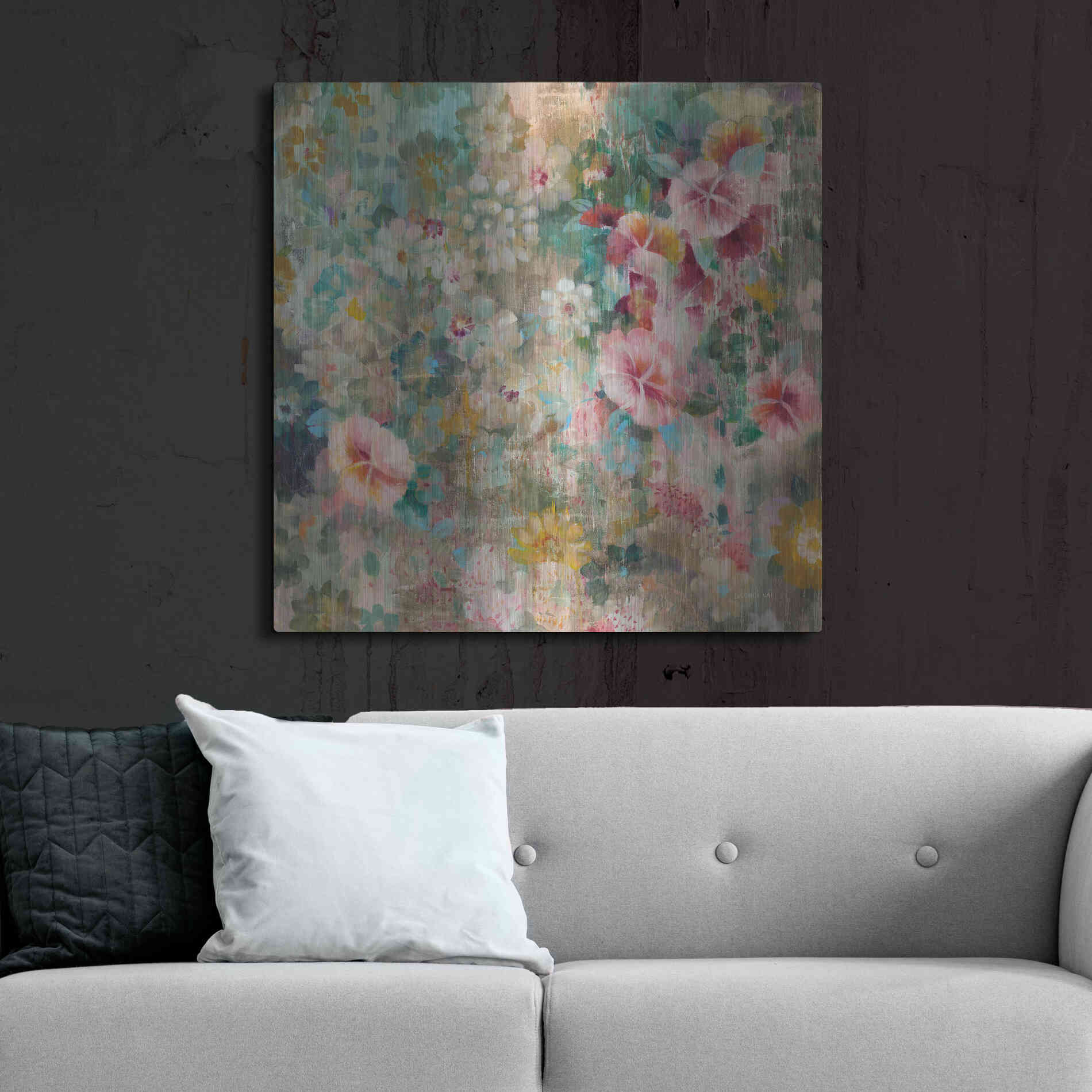 Luxe Metal Art 'Flower Shower' by Danhui Nai, Metal Wall Art,36x36