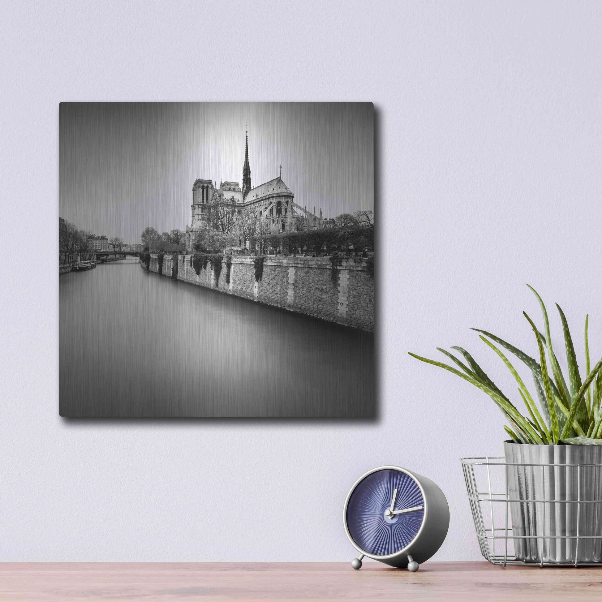 Luxe Metal Art 'Notre Dame II' by Wilco Dragt, Metal Wall Art,12x12