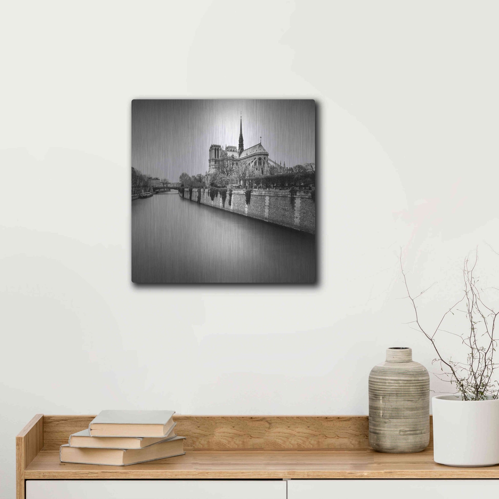 Luxe Metal Art 'Notre Dame II' by Wilco Dragt, Metal Wall Art,12x12