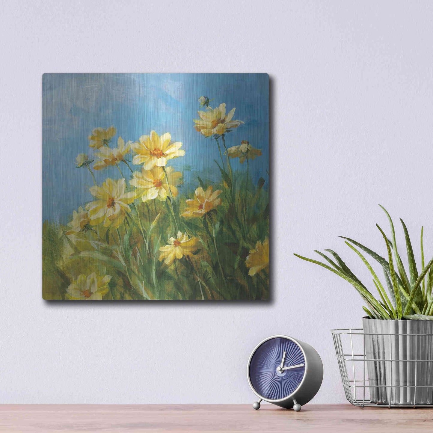 Luxe Metal Art 'Summer Field I' by Danhui Nai, Metal Wall Art,12x12