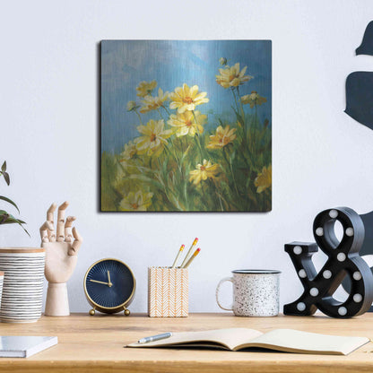 Luxe Metal Art 'Summer Field I' by Danhui Nai, Metal Wall Art,12x12