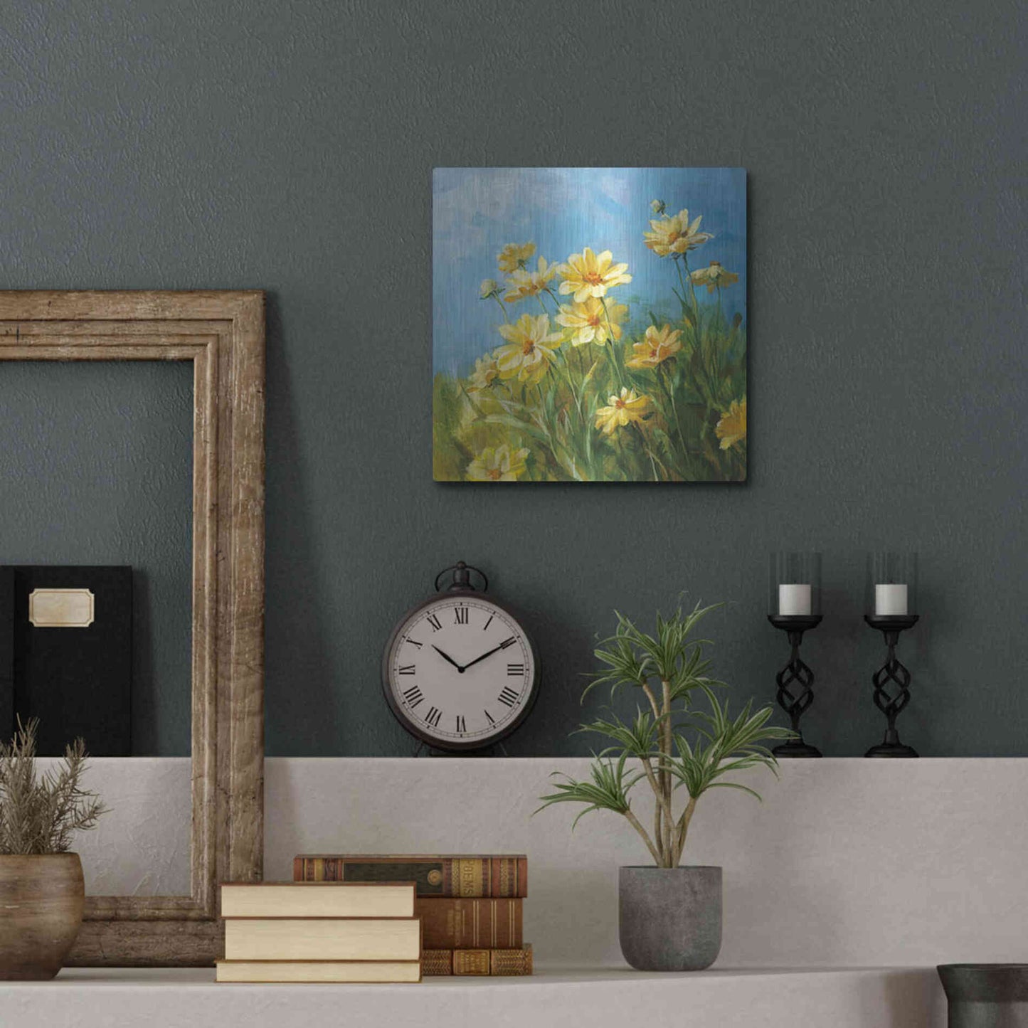 Luxe Metal Art 'Summer Field I' by Danhui Nai, Metal Wall Art,12x12
