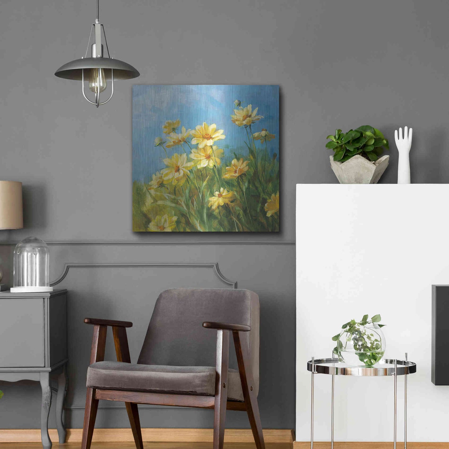 Luxe Metal Art 'Summer Field I' by Danhui Nai, Metal Wall Art,24x24