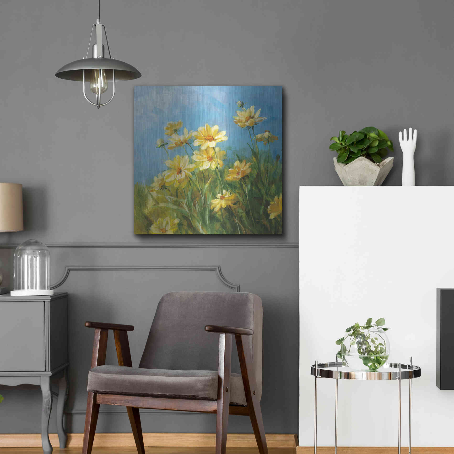 Luxe Metal Art 'Summer Field I' by Danhui Nai, Metal Wall Art,24x24