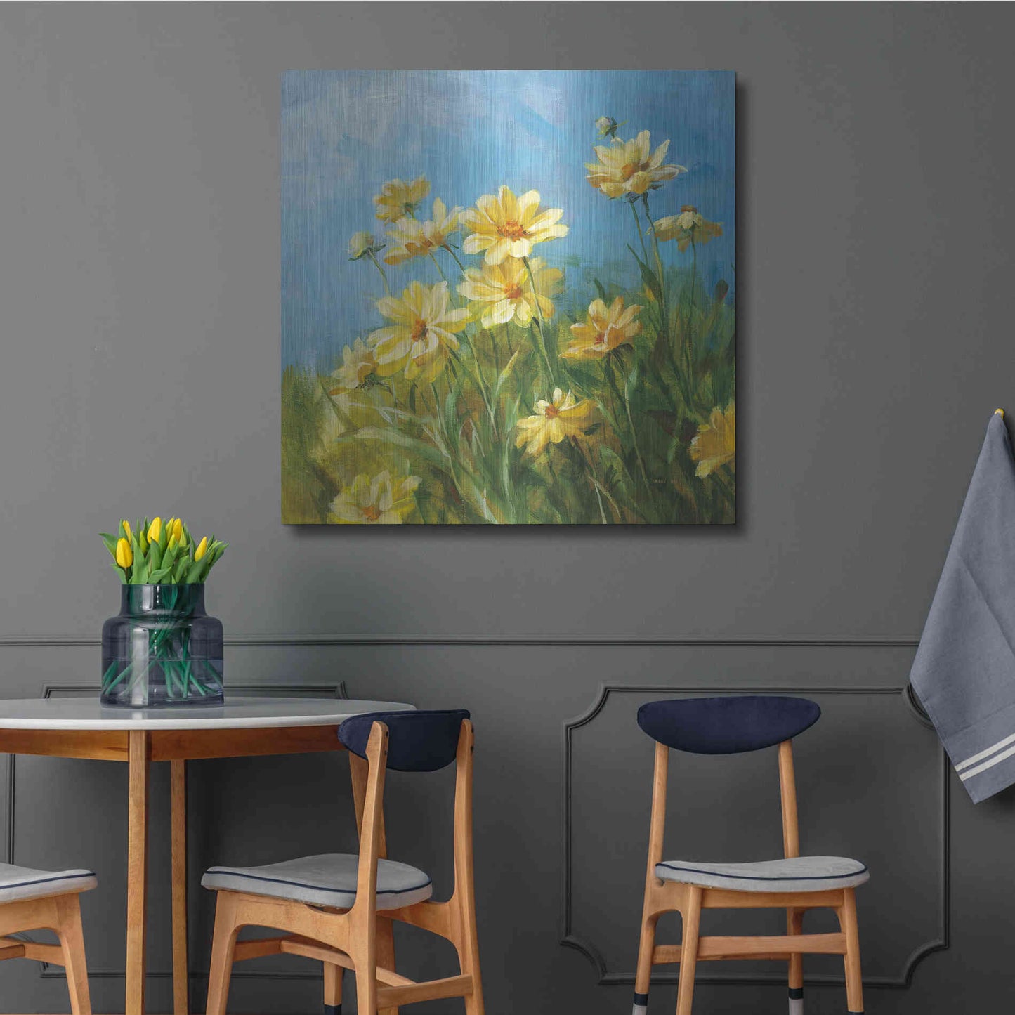 Luxe Metal Art 'Summer Field I' by Danhui Nai, Metal Wall Art,36x36