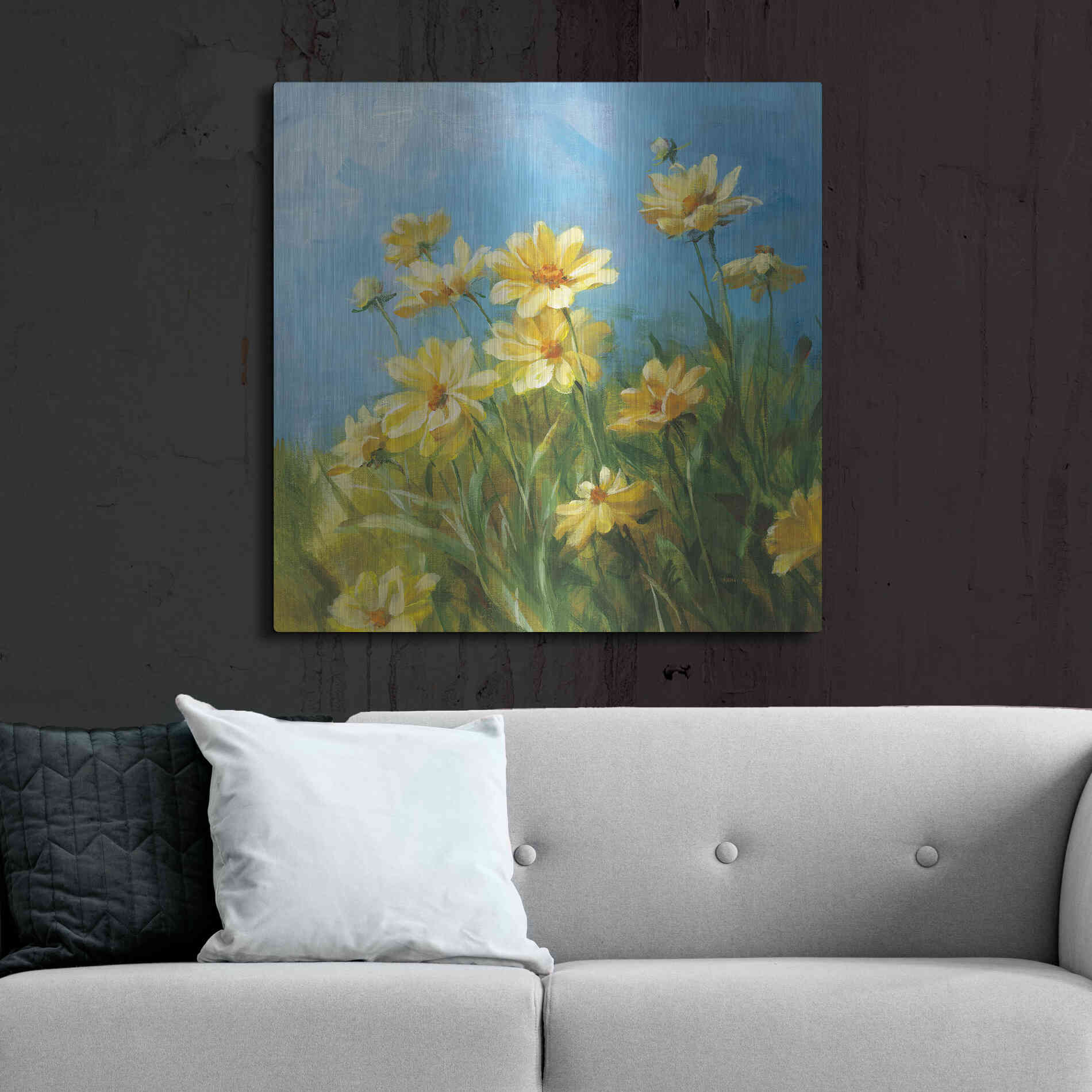 Luxe Metal Art 'Summer Field I' by Danhui Nai, Metal Wall Art,36x36