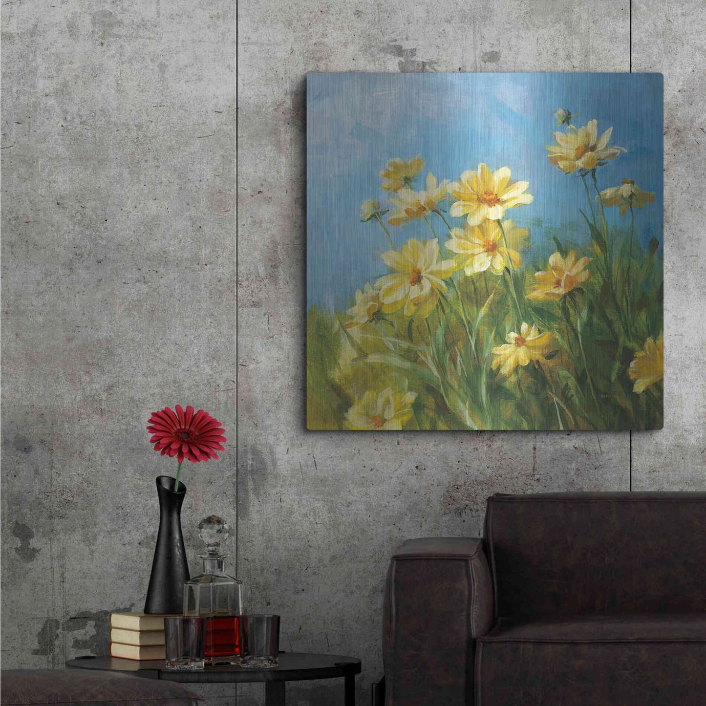 Luxe Metal Art 'Summer Field I' by Danhui Nai, Metal Wall Art,36x36