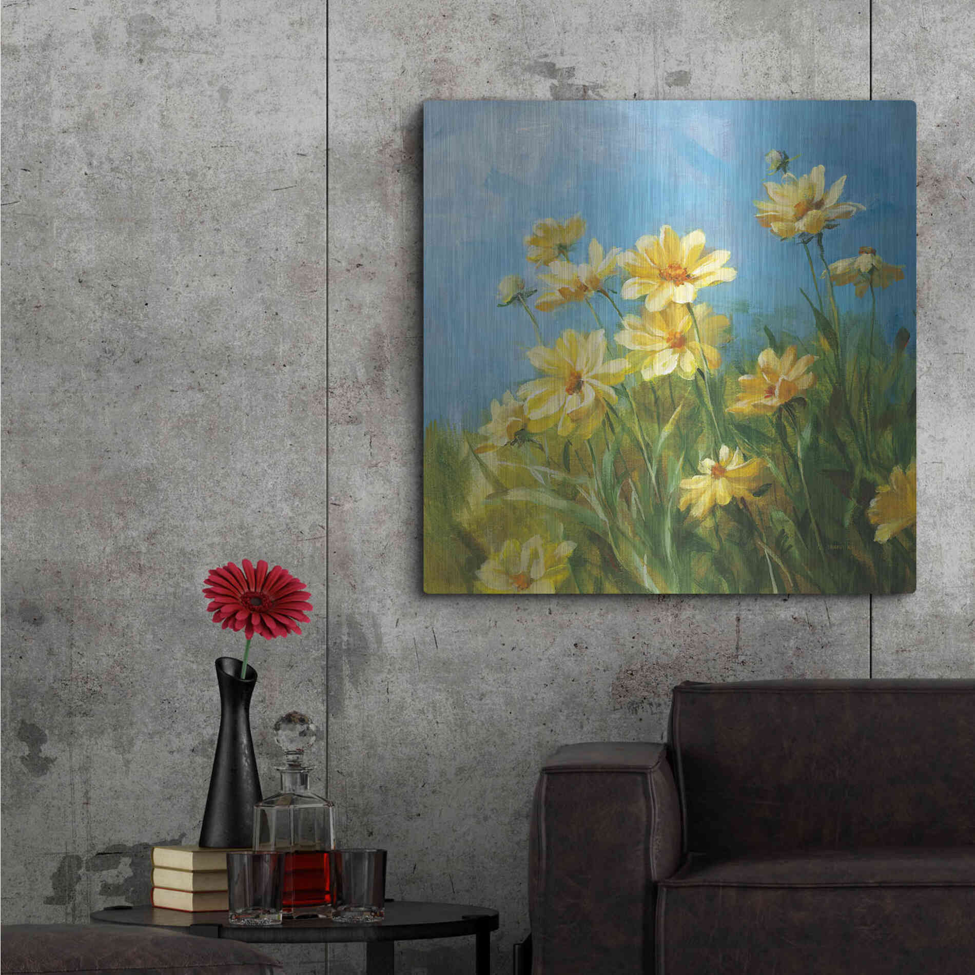 Luxe Metal Art 'Summer Field I' by Danhui Nai, Metal Wall Art,36x36