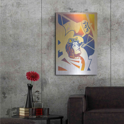 Luxe Metal Art 'Amelia Erhart' by David Chestnutt, Metal Wall Art,24x36