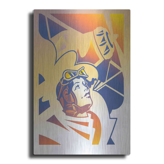 Luxe Metal Art 'Amelia Erhart' by David Chestnutt, Metal Wall Art