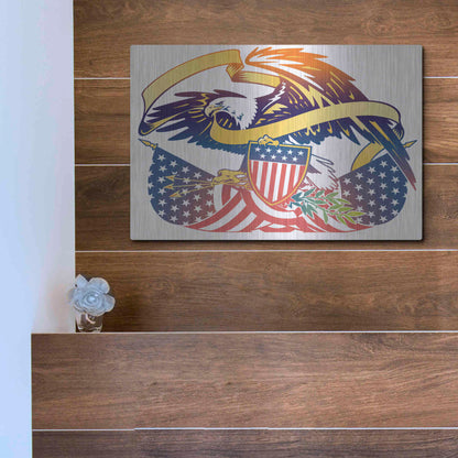 Luxe Metal Art 'American Eagle' by David Chestnutt, Metal Wall Art,16x12