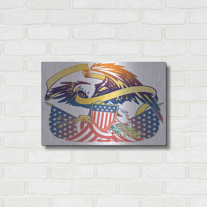 Luxe Metal Art 'American Eagle' by David Chestnutt, Metal Wall Art,24x16