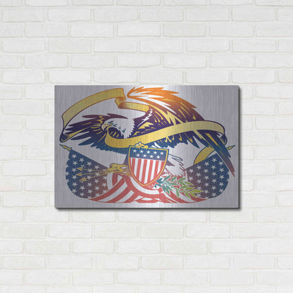 Luxe Metal Art 'American Eagle' by David Chestnutt, Metal Wall Art,36x24