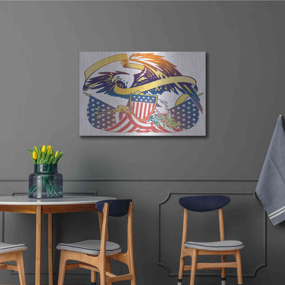 Luxe Metal Art 'American Eagle' by David Chestnutt, Metal Wall Art,36x24