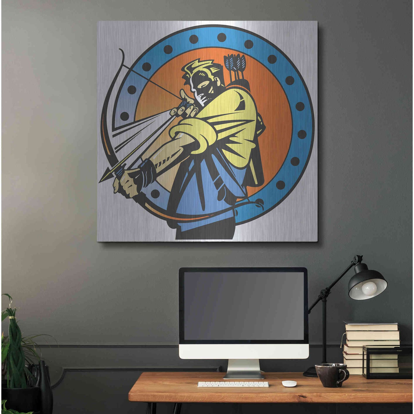 Luxe Metal Art 'Archer' by David Chestnutt, Metal Wall Art,36x36