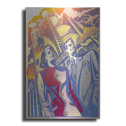 Luxe Metal Art 'Architectural Business Couple' by David Chestnutt, Metal Wall Art